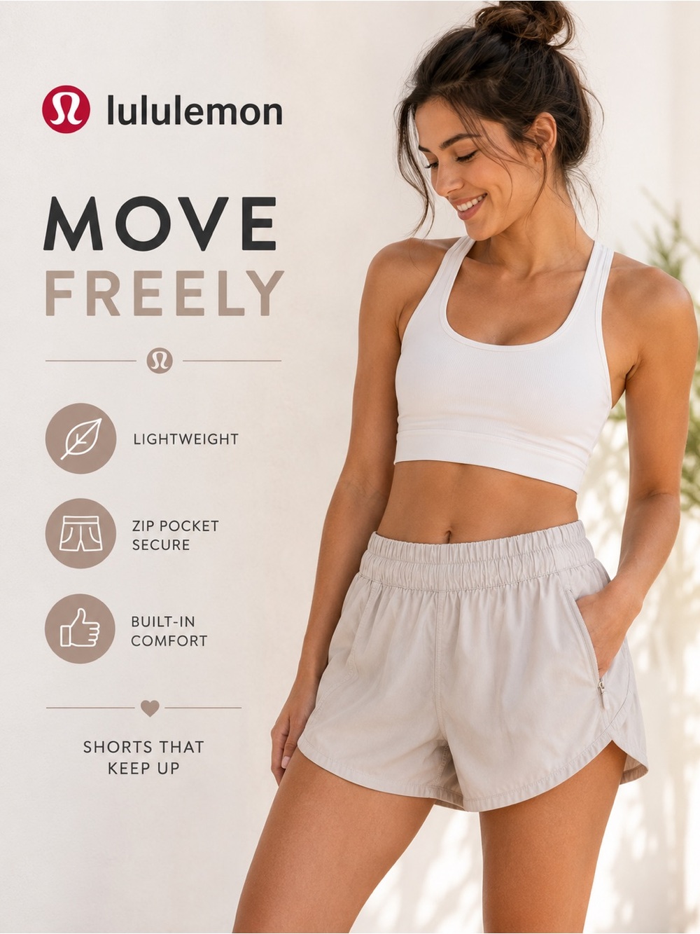 Lululemon Lightweight Athletic Shorts in Light gray size 4